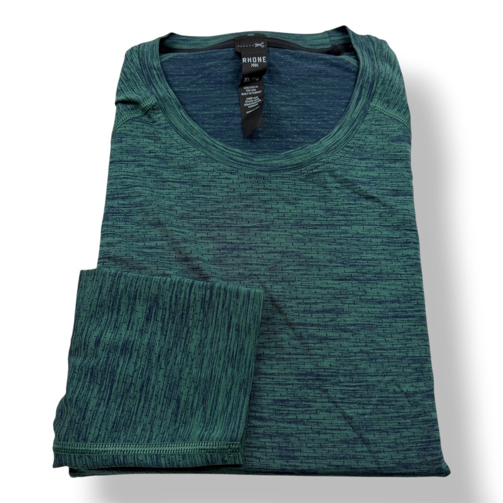 Rhone Reign Men XL Green‎ Heather Long Sleeve Performance Training Shirt 1808
